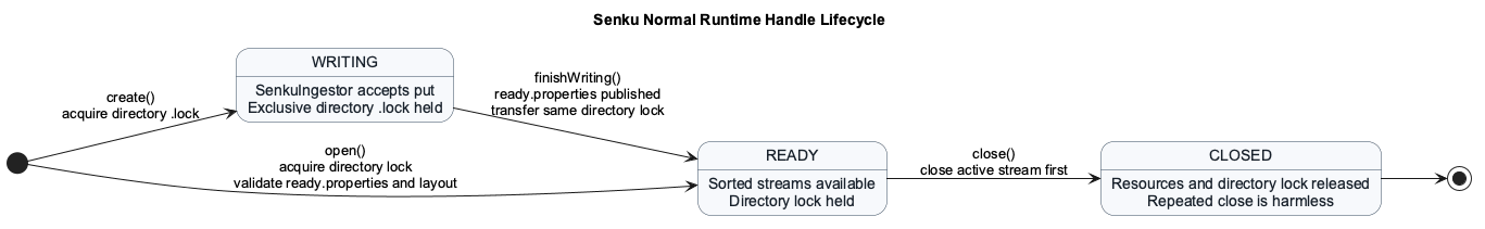 Senku normal runtime handle lifecycle